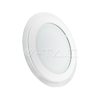 VT1202G/4743 12W LED Downlight Glass - Round White