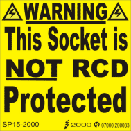 SP15-Not RCD Protected-Warning