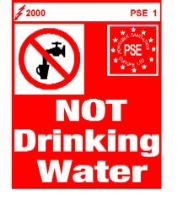 PSE 01 - Not Drinking Water + PSE Logo Label (100)