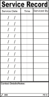 PS 10 - Date Serviced Columns,Date, initials (100)