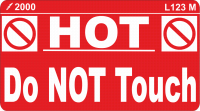 L123 Hot-Do Not Touch Label 90x50mm (100)