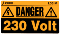 L053 M - Danger 230v Label (Medium)