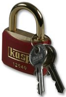 Brass Lockout Padlock 40mm Red Keyed Different