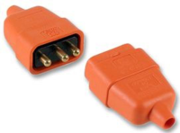 3 Pin 10a Orange Rubber Connector