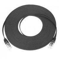 CAT5E-SF-3-BLACK   -   CAT5e Super Flat Stranded Unshielded Cable Ribbon Ethernet 3 ft RJ45 - RJ45 Black