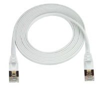 CAT7-SF-14-WHITE   -   CAT7 Super Flat Stranded Shielded Cable Ethernet Ribbon Patch 14 ft RJ45 - RJ45 White