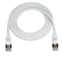 CAT7-SF-2-WHITE   -   CAT7 Super Flat Stranded Shielded Cable Ethernet Ribbon Patch 2 ft RJ45 - RJ45 White