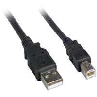 USB 2.0 Cables, Male A to Male B Black 6ft