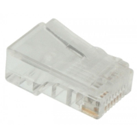 RJ45 Modular Plug for Flat Stranded Phone Cable, Gold Plated