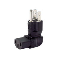 NEMA 5-15P Male to IEC 320 C5 Female Power Plug Adapter, Down Angled