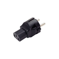 Schuko CEE 7/7 Male to IEC 320 C13 Female Power Plug Adapter