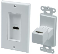 HDMI Feed-Thru Single Gang Wall Plate with 90 Degree Coupler