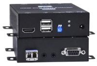 4K 18Gbps HDMI USB KVM Extender via Two LC Singlemode Fiber Optic Cables