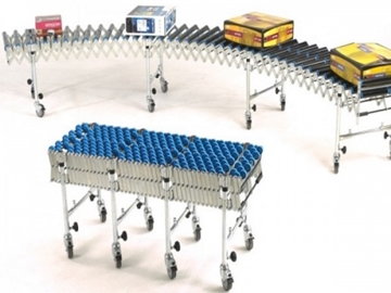 FLEXIBLE EXPANDING GRAVITY ROLLER CONVEYOR