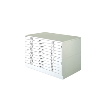 A0 Milano 10 Drawer Plan Chest WHITE