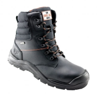 Waterproof Black Composite Leather Safety Boot with Side Zip