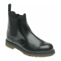 Black Leather Safety Dealer Boot - AC03