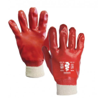 Red PVC Knit Wrist Gloves x12