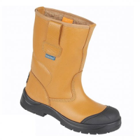 Himalayan Tan Leather Safety Rigger Boots with Scuff Cap