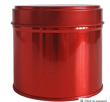 Round Welded Side Seam Tin in Red