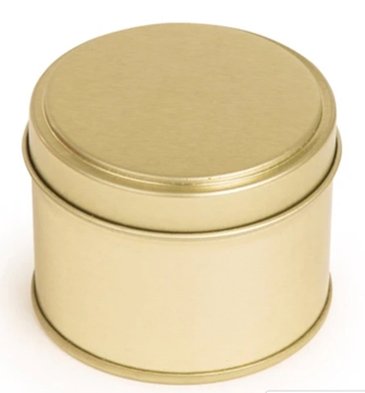 Round Welded Side Seam Tin in Gold