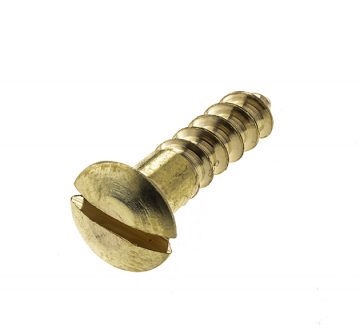 Brass Slotted Wood Screw Raised Head