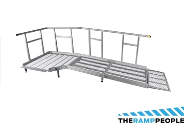 Aluminium Modular Ramp Kit with Platform and Handrails - 1300mm x 1000mm Ramp Section