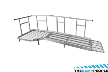 Aluminium Modular Ramp Kit with Platform and Handrails - 1300mm x 2000mm Ramp Section