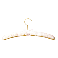 White Satin Covered Padded Hanger For Supermarkets