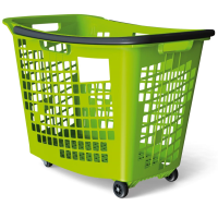 Trolley Shopping Baskets 55 Litre Green 10-Pack For Supermarkets