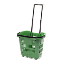 Trolley Shopping Basket Green 34 Litre 10-Pack For Supermarkets