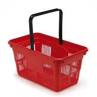 Plastic Shopping Baskets 10-Pack - Red