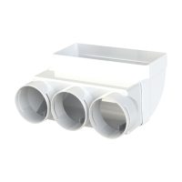 Adapt 220x90mm Vertical 90&#176; Bend 3x75mm Radial Sockets