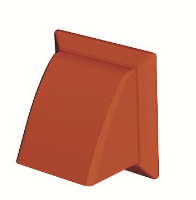 Rigid Duct Outlet Cowled with Damper 150mm Terracotta