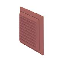 Rigid Duct Outlet Louvered Grille with Flyscreen 150mm Terracotta