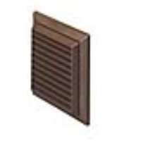 Rigid Duct Outlet Louvered Grille with Flyscreen 150mm Brown