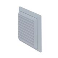 Rigid Duct Outlet Louvered Grille with Flyscreen 150mm Grey