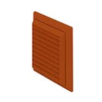 Rigid Duct Outlet Louvered Grille with Flyscreen 125mm Terracotta