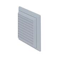 Rigid Duct Outlet Louvered Grille with Flyscreen 125mm Grey