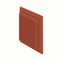 Rigid Duct Outlet Louvered Grille with Flyscreen 100mm Terracotta