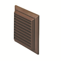 Rigid Duct Outlet Louvered Grille with Flyscreen Brown 204&#8211;60