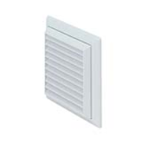 Rigid Duct Outlet Louvered Grille with Flyscreen White