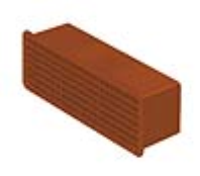 Rigid Duct Outlet Airbrick with Damper 204&#8211;60 Terracotta