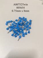 0.75mm x 8mm Blue Ferrules A00752TWIN / 005654