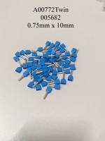0.75mm x 10mm Blue Ferrules A00772TWIN / 005682