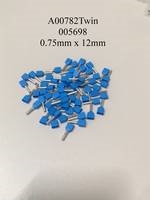0.75mm x 12mm Blue Ferrules A00782TWIN / 005698
