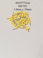 1.0mm x 10mm Yellow Ferrules A01077TWIN / 005745