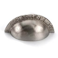 Nickel Aztec Edged Drawer Pull