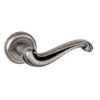 Colchester Lever Door Handle on a Radius Edged Rose - Distressed Silver Finish