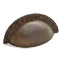 Antique Bronze Nautilus Edged Drawer Pull